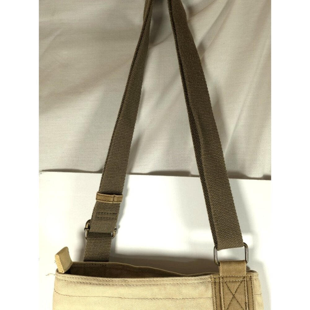 Chala Patch Crossbody Bag Canvas Purse ~ Chihuahua Dog Key Fob ~Sand Beige Green - Picture 7 of 16